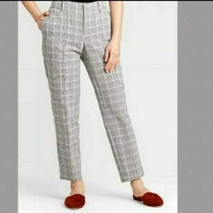 NWT A New Day Plaid Mid-rise Slim Ankle Stretch Pants Women's Size 10